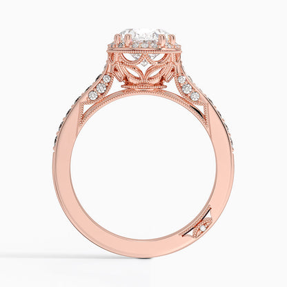 2.50 Oval Kesim Halo Tasarım Tektaş Laboratuvar Pırlanta Yüzük 18K - Tilara