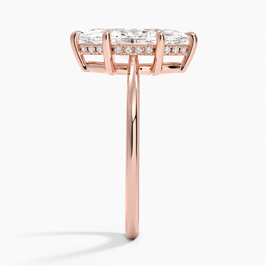 2.10 Marquise Kesim Hidden Halo Tasarım Tektaş Laboratuvar Pırlanta Yüzük - Tilora