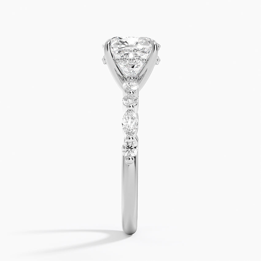 2.50 Karat Cushion Kesim Hidden Halo Tasarım Tektaş Laboratuvar Pırlanta Yüzük - Tokyo - Bold Diamonds
