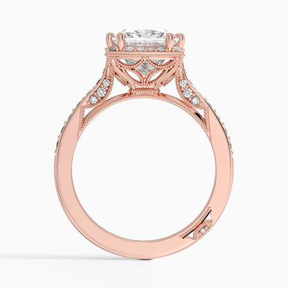 2.50 Prenses Kesim Halo Tasarım Tektaş Laboratuvar Pırlanta Yüzük 18K - Tilara