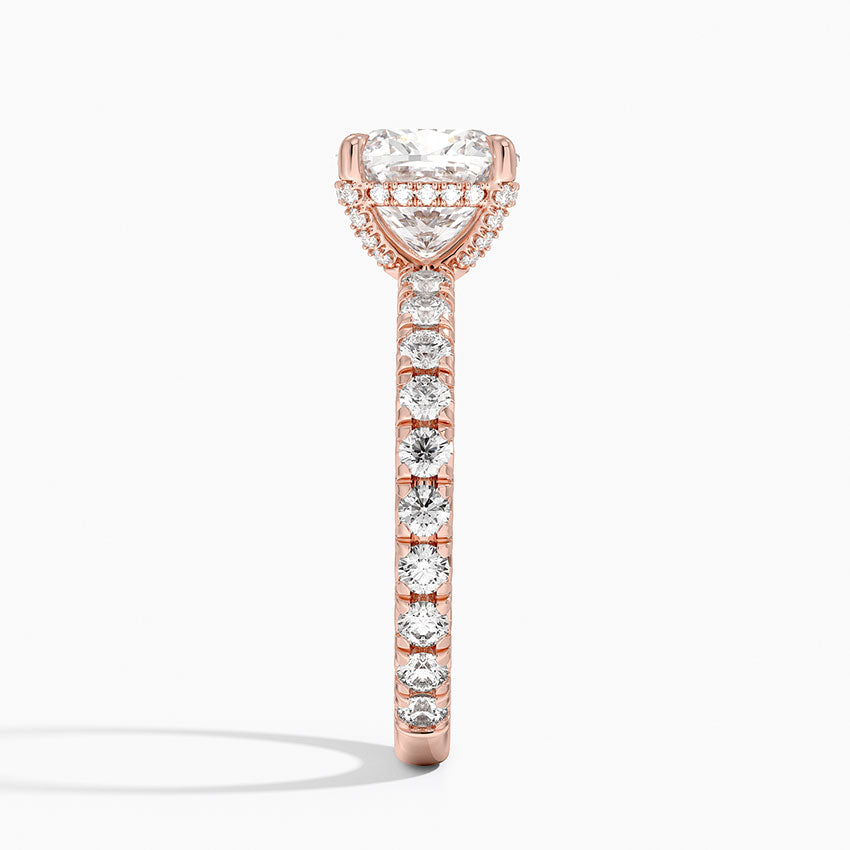 2.75 Karat Cushion Kesim Hidden Halo Tasarım Tektaş Laboratuvar Pırlanta Yüzük 18K  - Selora - Bold Diamonds