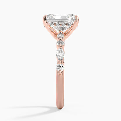 1.60 Carat Princess Halo Design Solitaire Lab Diamond Ring 18K - Florina 