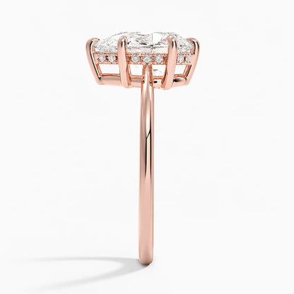 2.10 Damla Kesim Hidden Halo Tasarım Tektaş Laboratuvar Pırlanta Yüzük - Tilora