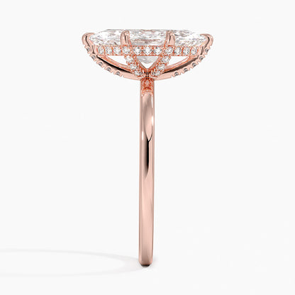 1.60 Carat Princess Halo Design Solitaire Lab Diamond Ring 18K - Florina 