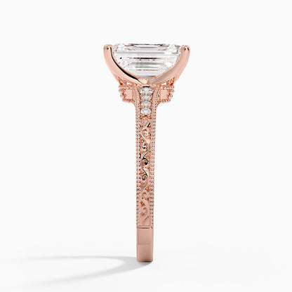 2.15 Emerald Kesim Hidden Halo Tasarım Tektaş Laboratuvar Pırlanta Yüzük - Silora