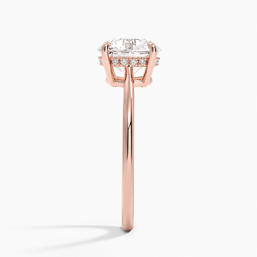 2.10 Karat Yuvarlak Kesim Hidden Halo Tasarım Tektaş Laboratuvar Pırlanta Yüzük - Monaco - Bold Diamonds