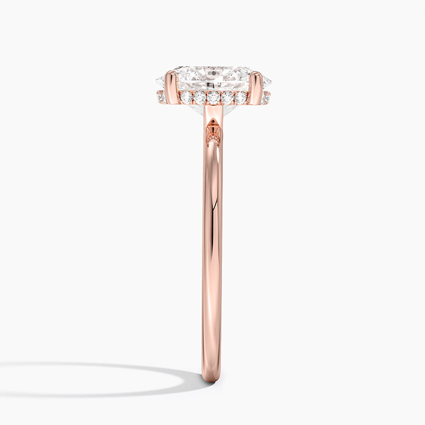 2.10 Karat Oval Kesim Hidden Halo Tasarım Tektaş Laboratuvar Pırlanta Yüzük - Lucerne
