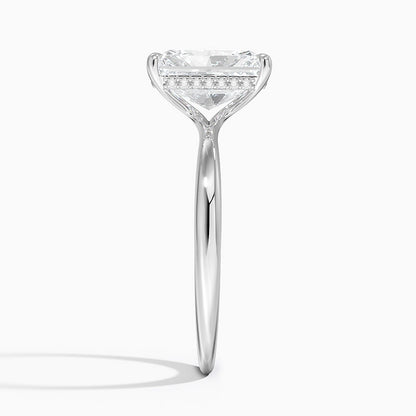 2.10 Karat Radiant Kesim Hidden Halo Tasarım Tektaş Laboratuvar Pırlanta Yüzük 18K  - Alvora - Bold Diamonds