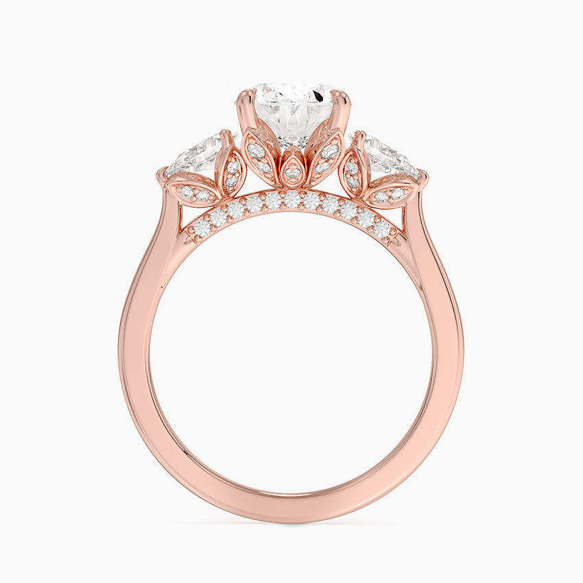 2.75 Karat Oval Kesim Hidden Halo Tasarım Tektaş Laboratuvar Pırlanta Yüzük - Verona