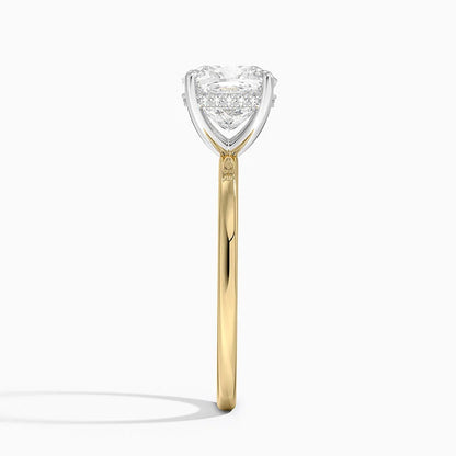 2.10 Karat Cushion Kesim Hidden Halo Tasarım Tektaş Laboratuvar Pırlanta Yüzük 18K  - Elora - Bold Diamonds