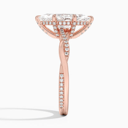 2.25 Karat Marquise Kesim Hidden Halo Tasarım Tektaş Laboratuvar Pırlanta Yüzük 18K  - Talora