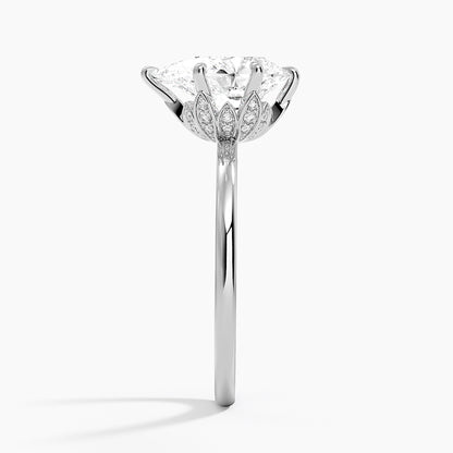 1.60 Carat Princess Halo Design Solitaire Lab Diamond Ring 18K - Florina 