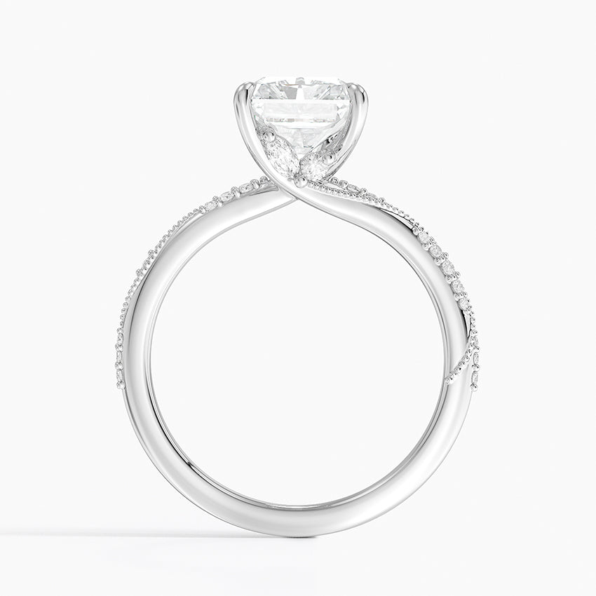 2.25 Karat Radiant Kesim Hidden Halo Tasarım Tektaş Laboratuvar Pırlanta Yüzük 18K  - Melora - Bold Diamonds