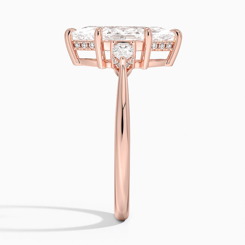 2.50 Karat Marquise Kesim Hidden Halo Tasarım Tektaş Laboratuvar Pırlanta Yüzük - Madrid
