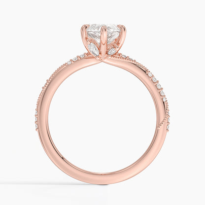 2.25 Karat Marquise Kesim Hidden Halo Tasarım Tektaş Laboratuvar Pırlanta Yüzük 18K  - Melora