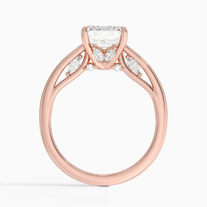 2.30 Emerald Kesim Hidden Halo Tasarım Tektaş Laboratuvar Pırlanta Yüzük - Dalara