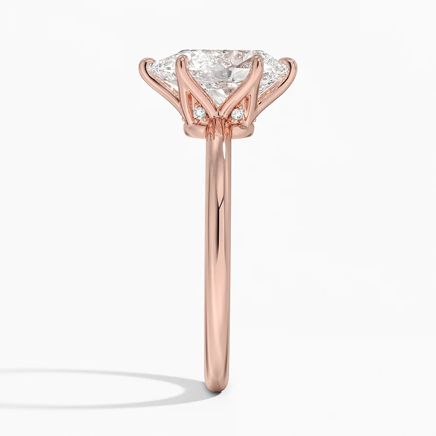 2.10 Damla Kesim Hidden Halo Tasarım Tektaş Laboratuvar Pırlanta Yüzük - Eylora