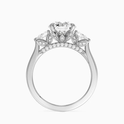 1.60 Carat Princess Halo Design Solitaire Lab Diamond Ring 18K - Florina 