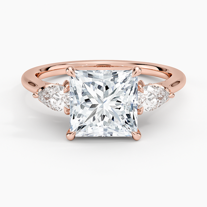 1.60 Carat Princess Halo Design Solitaire Lab Diamond Ring 18K - Florina 