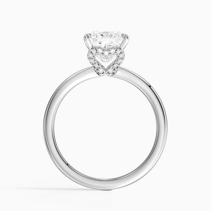 2.15 Cushion Kesim Hidden Halo Tasarım Tektaş Laboratuvar Pırlanta Yüzük - Vilora