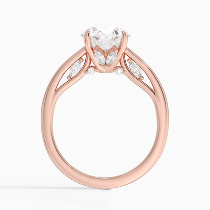 2.30 Oval Kesim Hidden Halo Tasarım Tektaş Laboratuvar Pırlanta Yüzük - Dalara