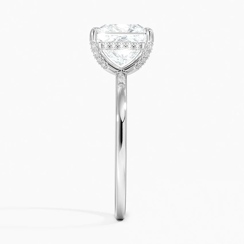 1.60 Carat Princess Halo Design Solitaire Lab Diamond Ring 18K - Florina 
