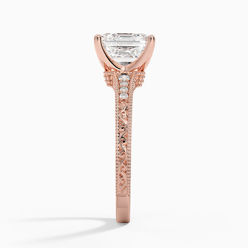 2.15 Karat Asscher Kesim Hidden Halo Tasarım Tektaş Laboratuvar Pırlanta Yüzük - Venice
