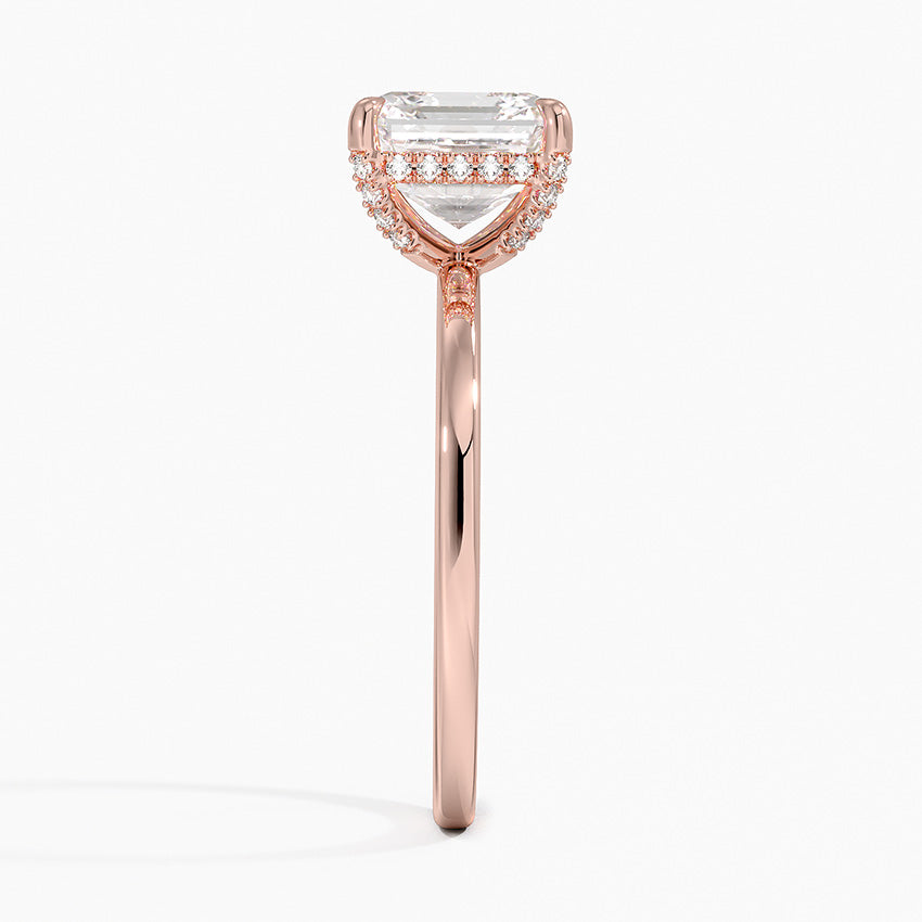 2.15 Karat Asscher Kesim Hidden Halo Tasarım Tektaş Laboratuvar Pırlanta Yüzük - Valencia