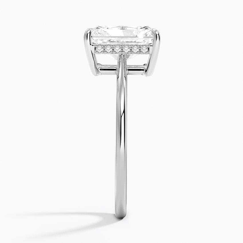 2.10 Karat Radiant Kesim Hidden Halo Tasarım Tektaş Laboratuvar Pırlanta Yüzük - Monaco