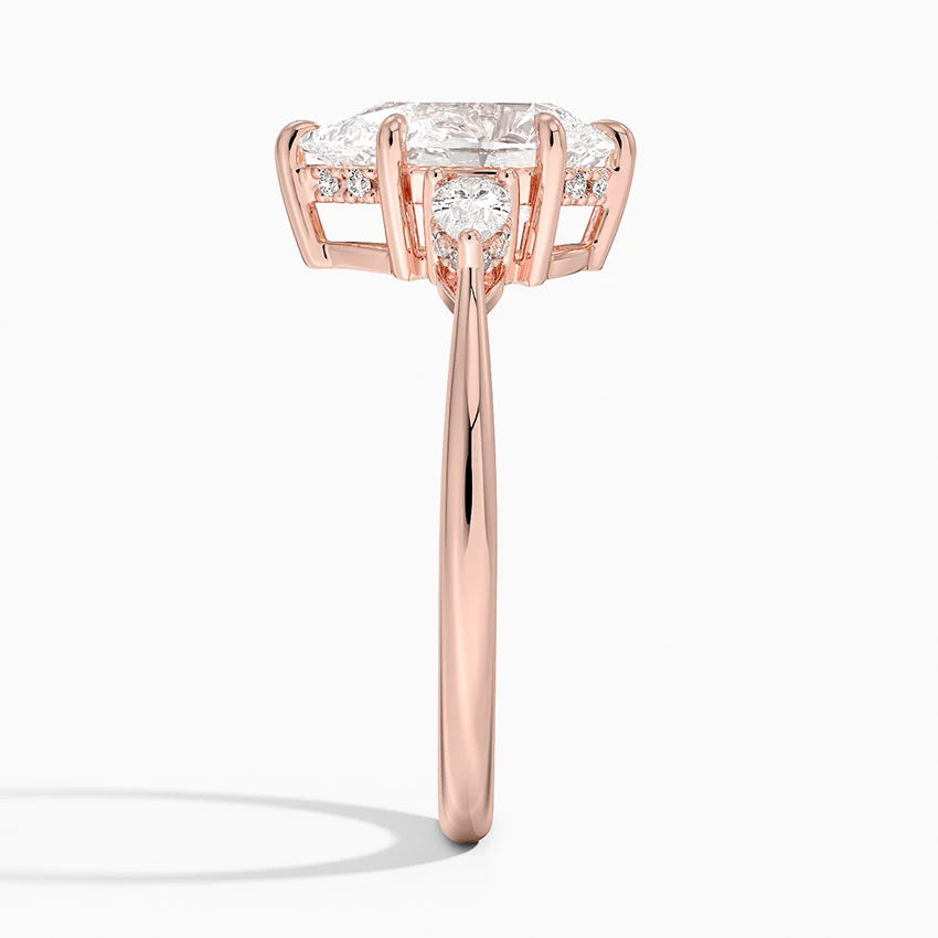 1.60 Carat Princess Halo Design Solitaire Lab Diamond Ring 18K - Florina 