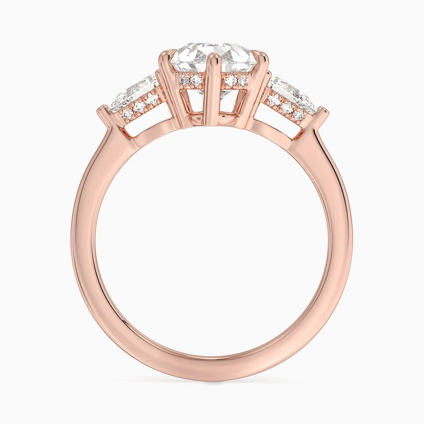 2.50 Damla Kesim Hidden Halo Tasarım Tektaş Laboratuvar Pırlanta Yüzük - Nilora