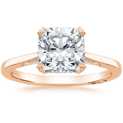 2.25 Cushion Kesim Hidden Halo Tasarım Tektaş Laboratuvar Pırlanta Yüzük - Telara