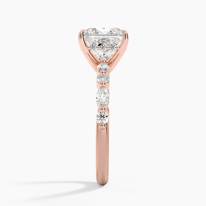 1.60 Carat Princess Halo Design Solitaire Lab Diamond Ring 18K - Florina 