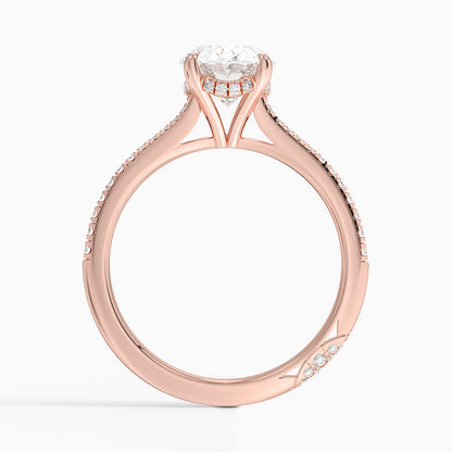 2.25 Karat Oval Hidden Halo Tasarım Tektaş Laboratuvar Pırlanta Yüzük - Milara