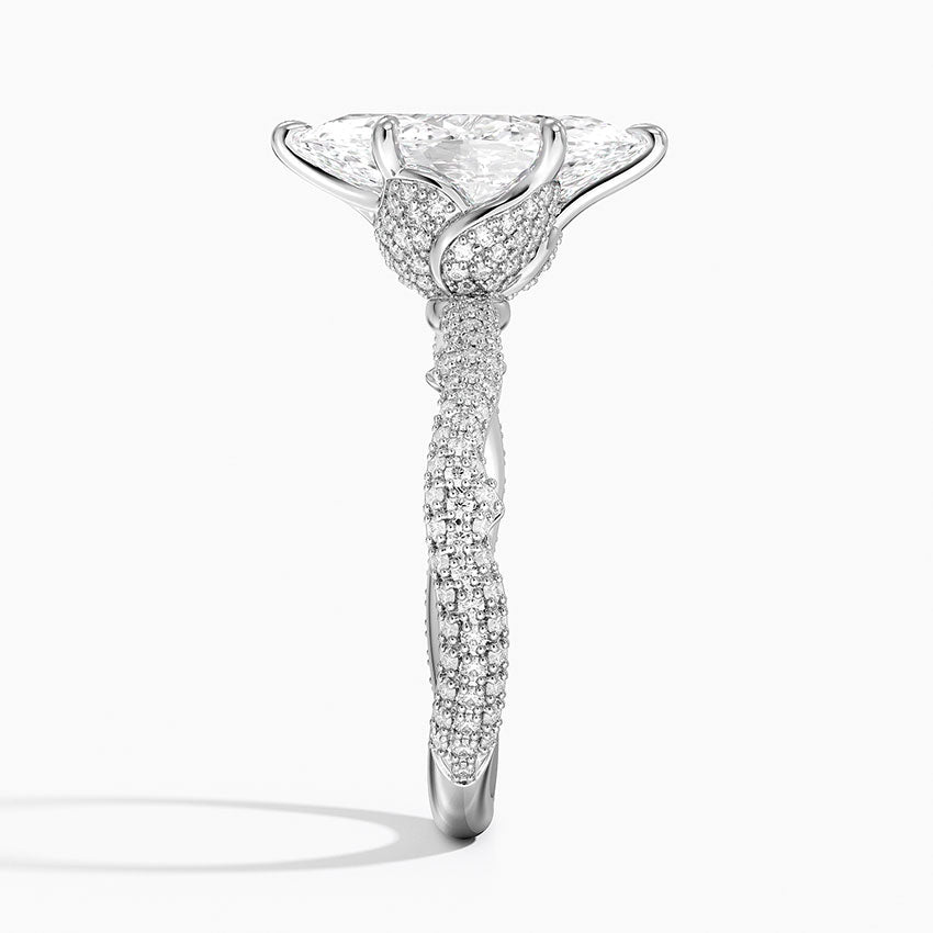 2.75 Karat Marquise Kesim Hidden Halo Tasarım Tektaş Laboratuvar Pırlanta Yüzük - Sorrento