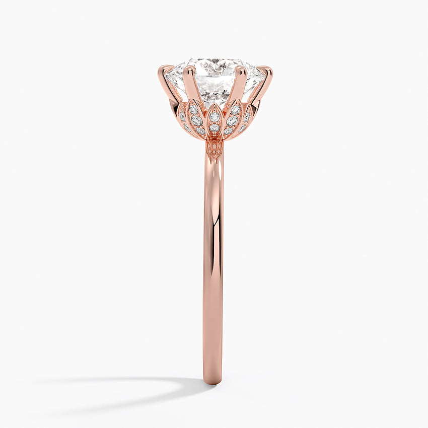 Altı Tırnak 2.15 Karat Hidden Halo Tasarım Tektaş Laboratuvar Pırlanta Yüzük - Delora - Bold Diamonds