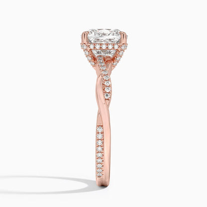 1.60 Carat Princess Halo Design Solitaire Lab Diamond Ring 18K - Florina 