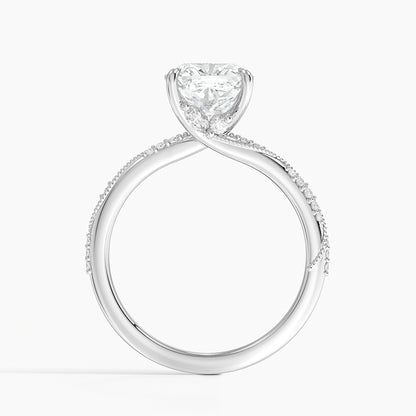 2.25 Karat Cushion Kesim Hidden Halo Tasarım Tektaş Laboratuvar Pırlanta Yüzük 18K  - Melora