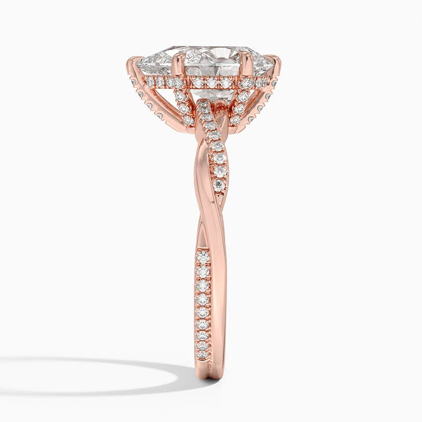 1.60 Carat Princess Halo Design Solitaire Lab Diamond Ring 18K - Florina 