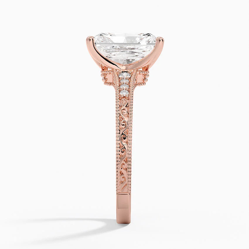 2.15 Karat Radiant Kesim Hidden Halo Tasarım Tektaş Laboratuvar Pırlanta Yüzük - Venice