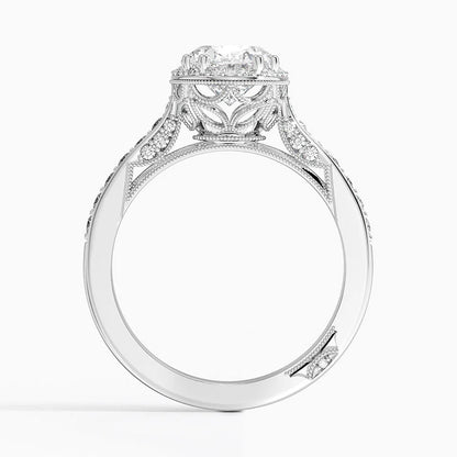 2.50 Oval Kesim Halo Tasarım Tektaş Laboratuvar Pırlanta Yüzük 18K - Tilara