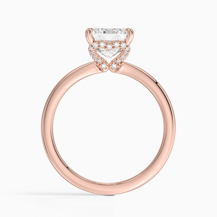 2.15 Emerald Kesim Hidden Halo Tasarım Tektaş Laboratuvar Pırlanta Yüzük - Vilora