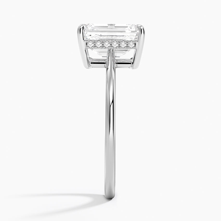 2.10 Emerald Kesim Hidden Halo Tasarım Tektaş Laboratuvar Pırlanta Yüzük - Tilora