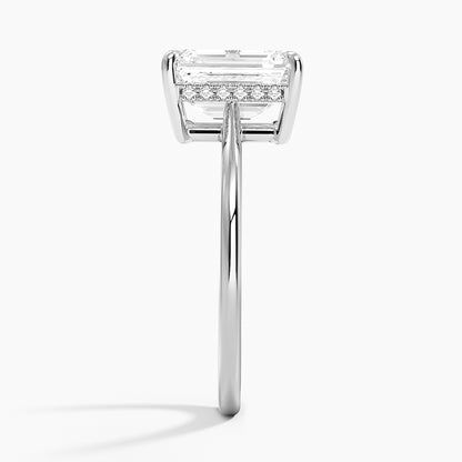 2.10 Emerald Kesim Hidden Halo Tasarım Tektaş Laboratuvar Pırlanta Yüzük - Tilora