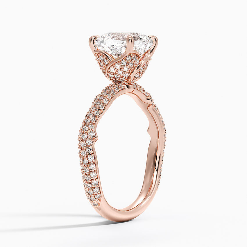 2.75 Karat Cushion Kesim Hidden Halo Tasarım Tektaş Laboratuvar Pırlanta Yüzük - Sorrento