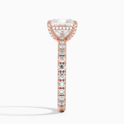 1.60 Carat Princess Halo Design Solitaire Lab Diamond Ring 18K - Florina 