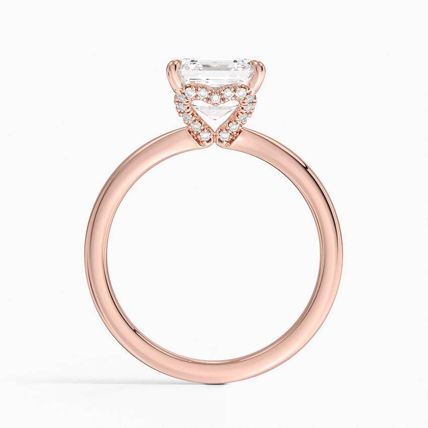 2.15 Asscher Kesim Hidden Halo Tasarım Tektaş Laboratuvar Pırlanta Yüzük - Vilora