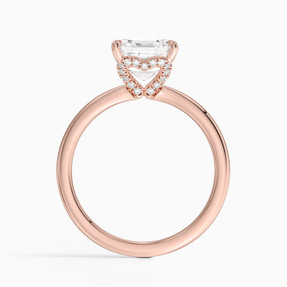 2.15 Asscher Kesim Hidden Halo Tasarım Tektaş Laboratuvar Pırlanta Yüzük - Vilora