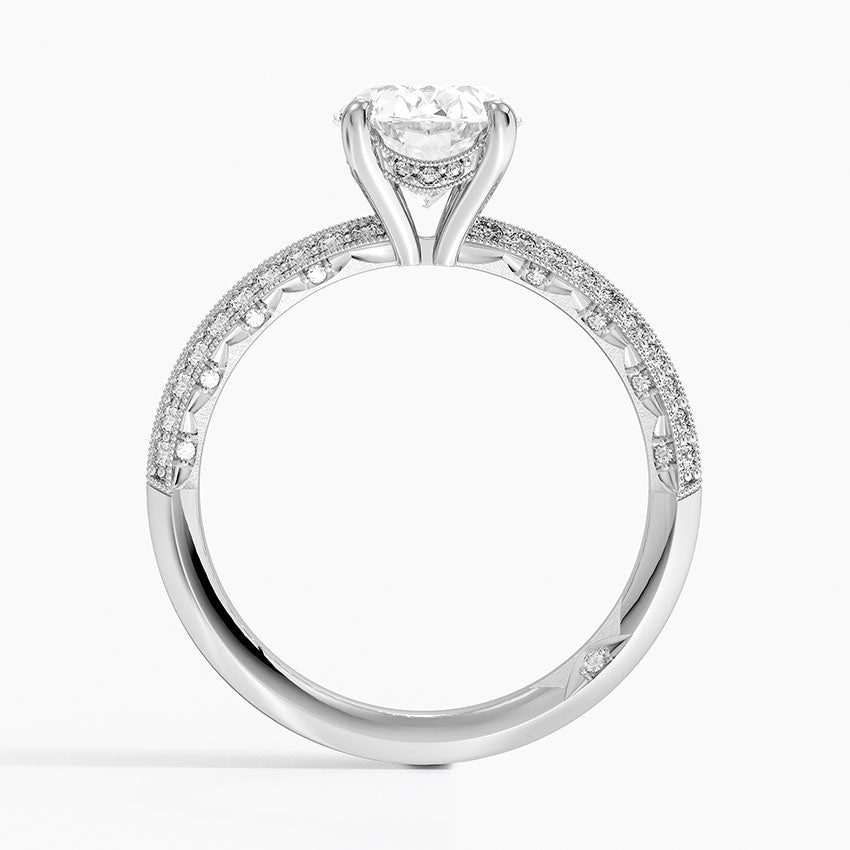 2.50 Karat Oval Kesim Hidden Halo Tasarım Tektaş Laboratuvar Pırlanta Yüzük - Geneva