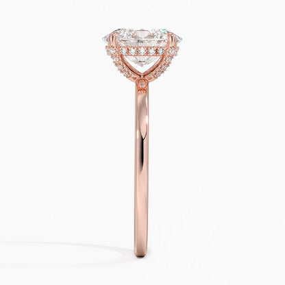 1.60 Carat Princess Halo Design Solitaire Lab Diamond Ring 18K - Florina 